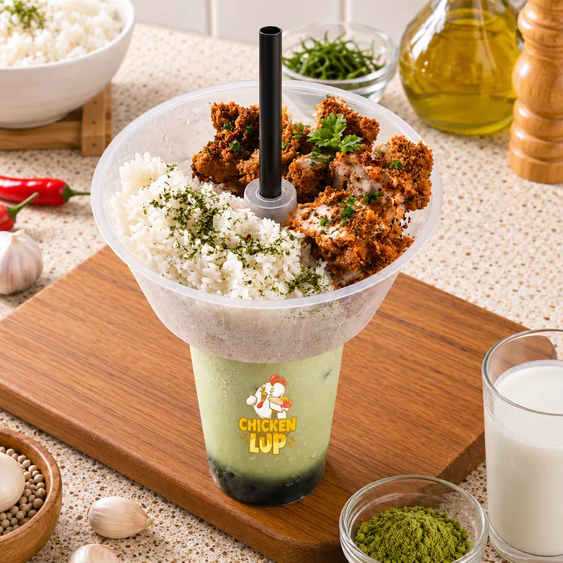 Snacktray Nasi Ayam Daun Jeruk + Green Tea