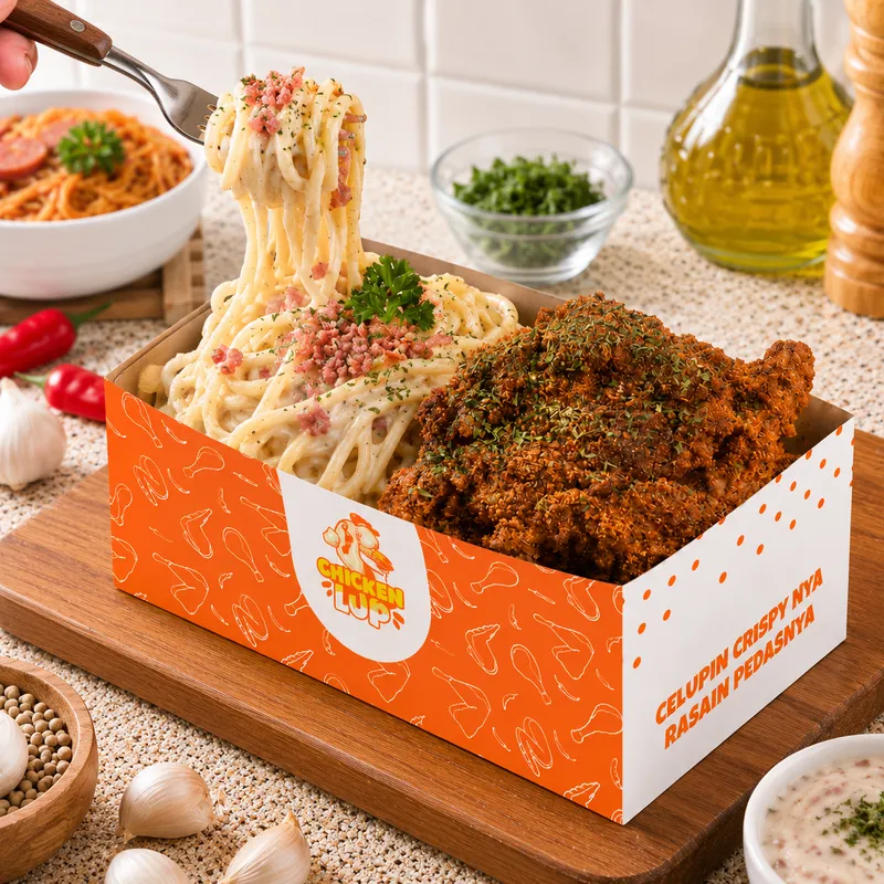 Spageti Carbonara Ayam Daun Jeruk